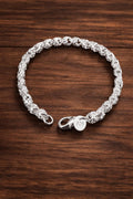 Vintage Boho Sterling Silver Chain Bracelet, Minimalist Everyday Jewelry