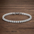 S925 Sterling Silver Plated Tennis Bracelet, 4mm CZ Zirconia, Minimalist Jewelry