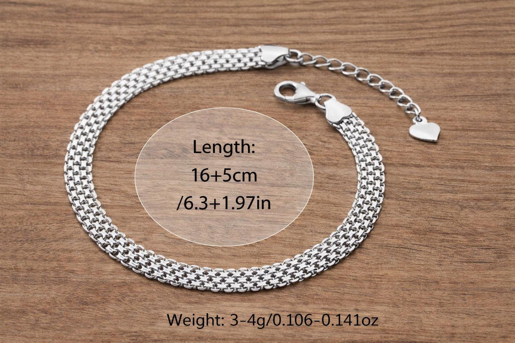 925 Sterling Silver Wide Chain Bracelet, Minimalist Elegant Jewelry, Unisex Everyday Wear