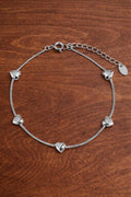 Sterling Silver Heart Bracelet, Vintage Elegant Minimalist Jewelry
